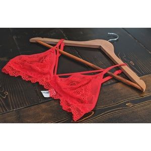 Red Strappy Bralette NWT